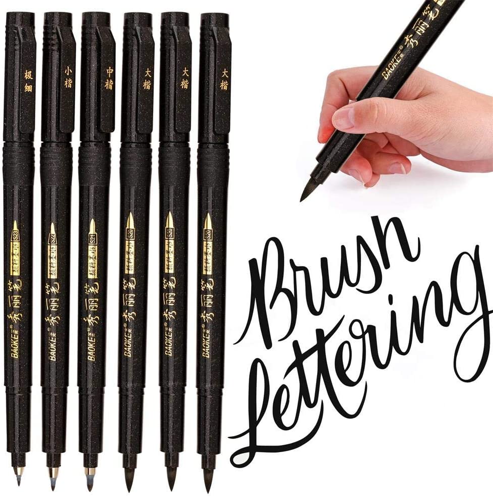Misulove Hand Lettering Pens, Calligraphy (6 Pack)