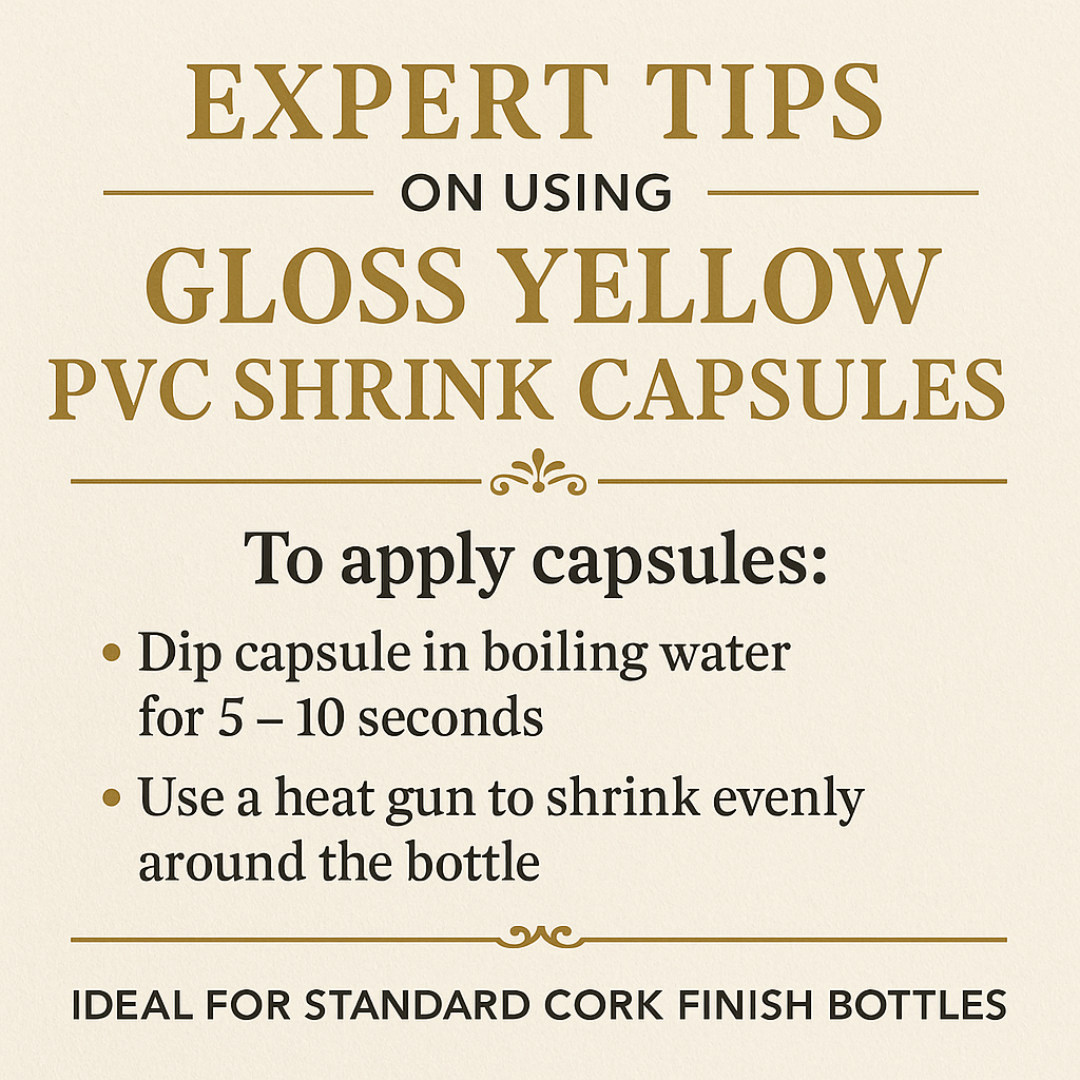 LD Carlson Yellow PVC Shrink Capsules, 30 Count