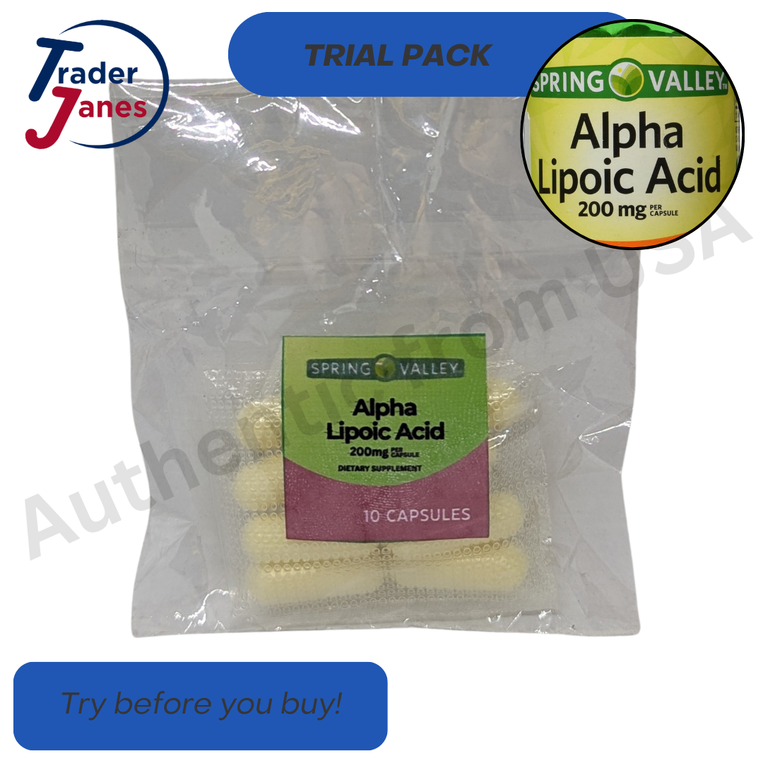 Trial Size Spring Valley Alpha Lipoic Acid Antioxidant Support 200mg, 10 Capsules