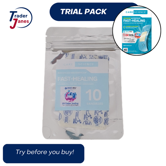 TRIAL PACK Care Science Fast-Healing Hydrocolloid Gel Pad Bandages 10 Bandages