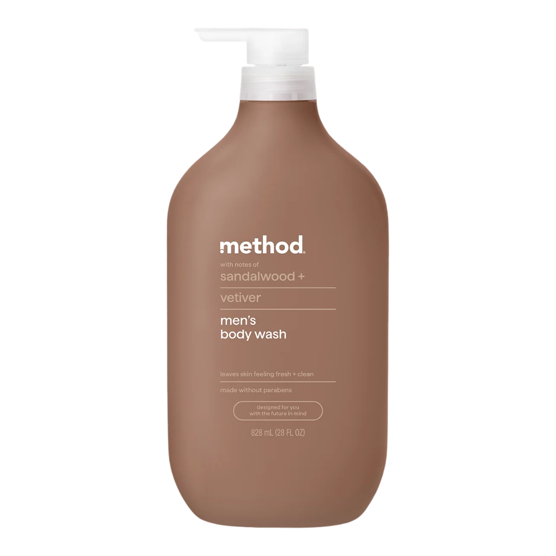 Method Men's Body Wash Sandalwood + Vetiver, 828 ml / 28 oz
