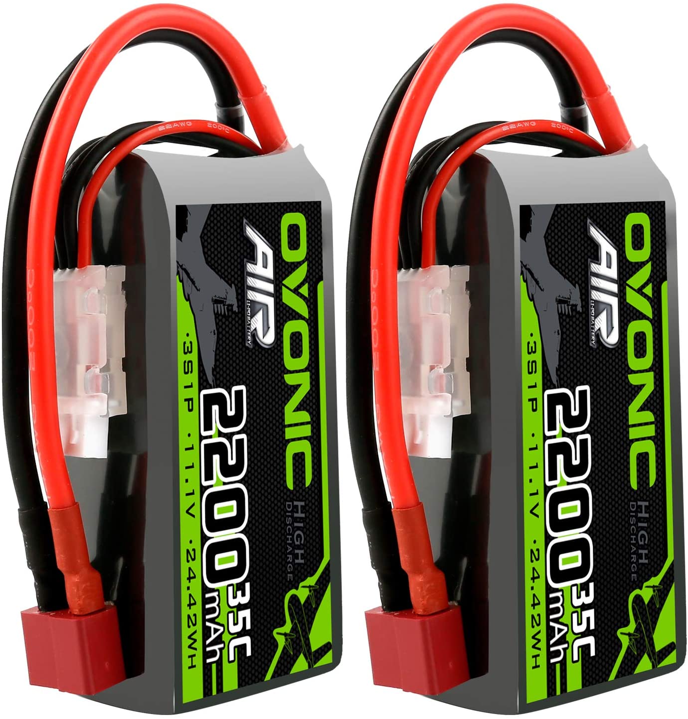 Ovonic 3s Lipo Battery 25C 2200mAh 11.1V Lipo Battery with Dean-Style T Connector for Airplane RC Quadcopter Helicopter FPV Drone (2 pack)