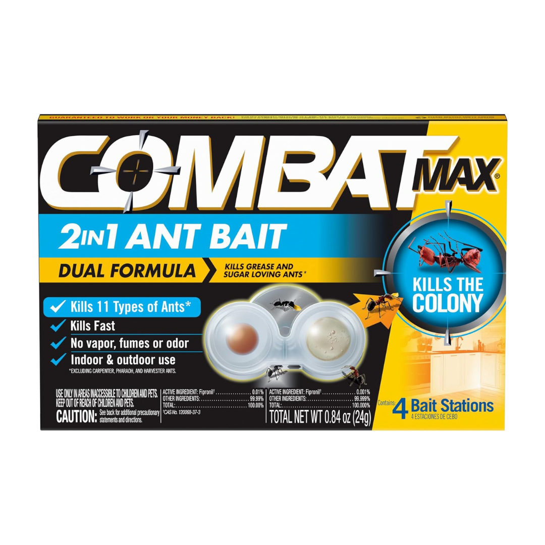 Combat Max 2 In 1 Ant Bait Dual Formula Kilss The Colony 4 Count