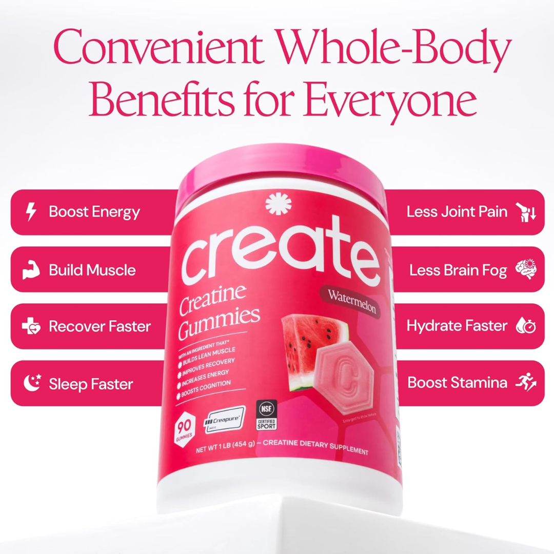 Create Creatine Gummies Watermelon, 90 Count