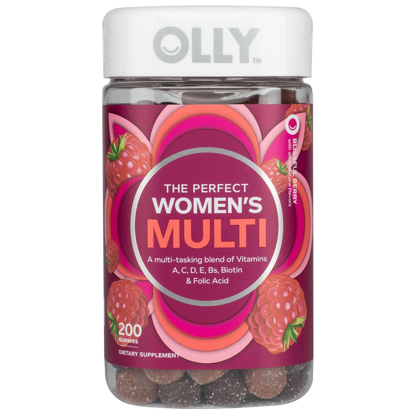 OLLY Women's Multi Vitamin with Biotin, Blissful Berry 200 Gummies