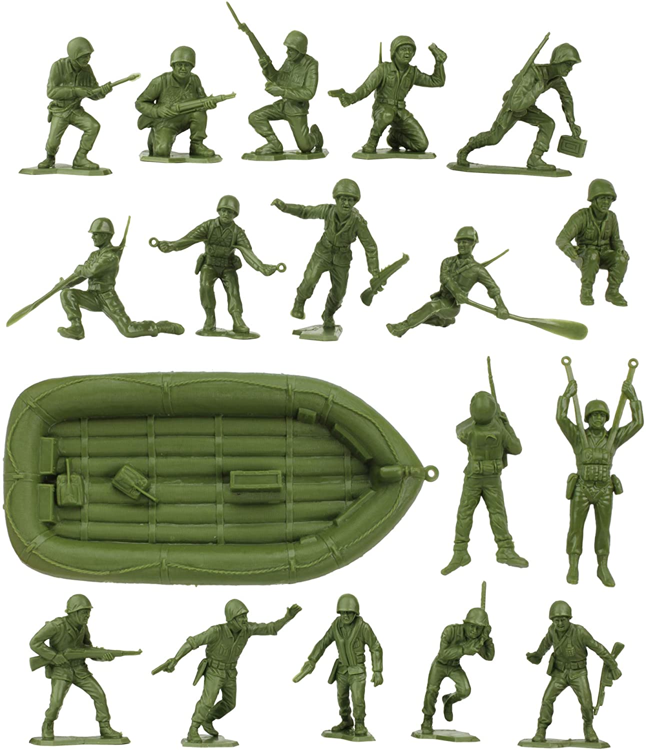 BMC Toys Classic Plastic Army Men Figures U.S. Green Soldiers, 31 Pieces for Ages 5+