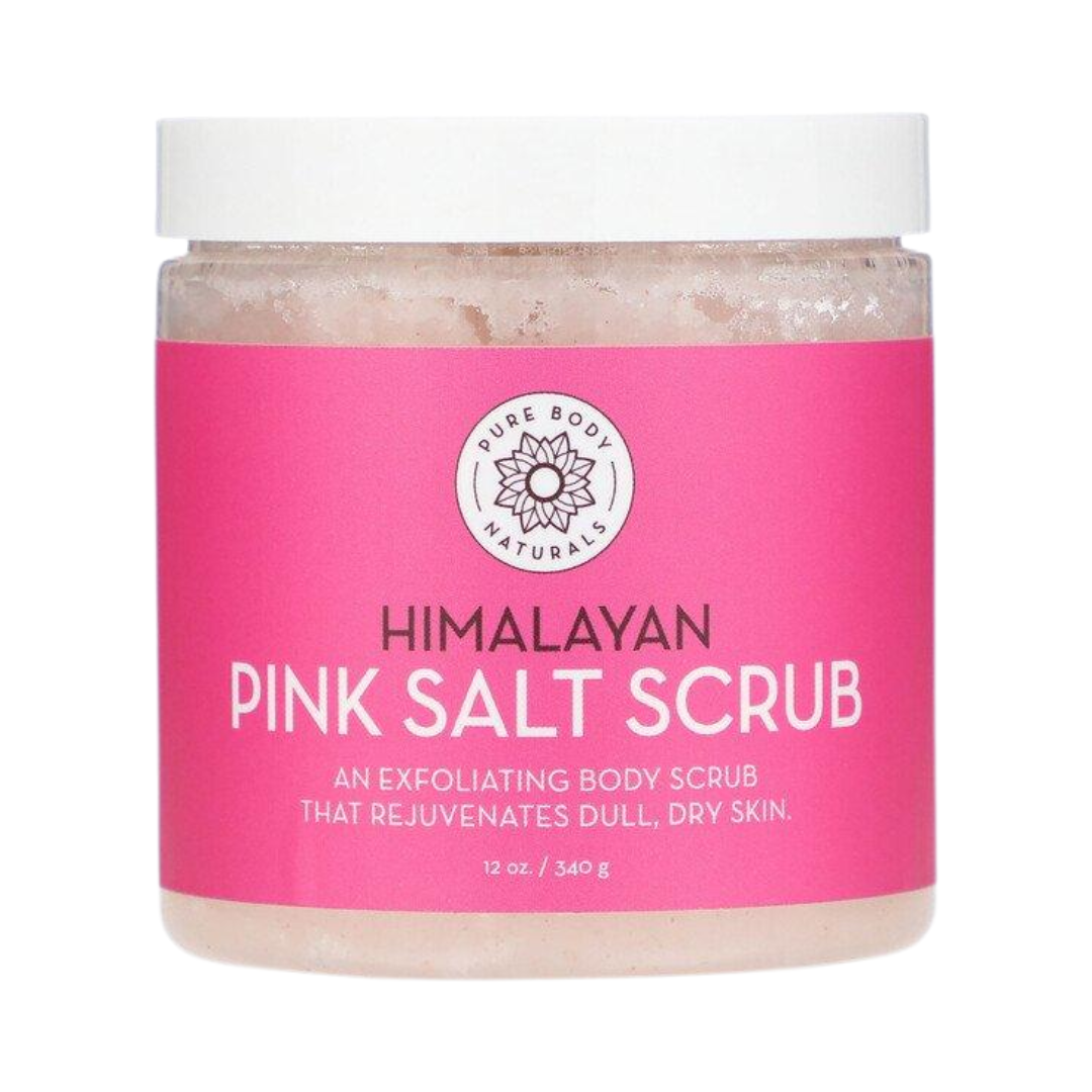 Pure Body Naturals Himalayan Pink Salt Scrub, 12 oz / 340 g