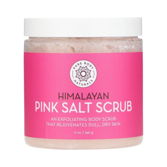 Pure Body Naturals Himalayan Pink Salt Scrub, 12 oz / 340 g