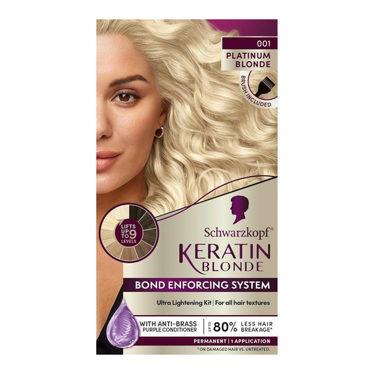 Schwarzkopf Keratin Blonde Ultra Lightening Kit (001 Platinum Blonde) 1 Application