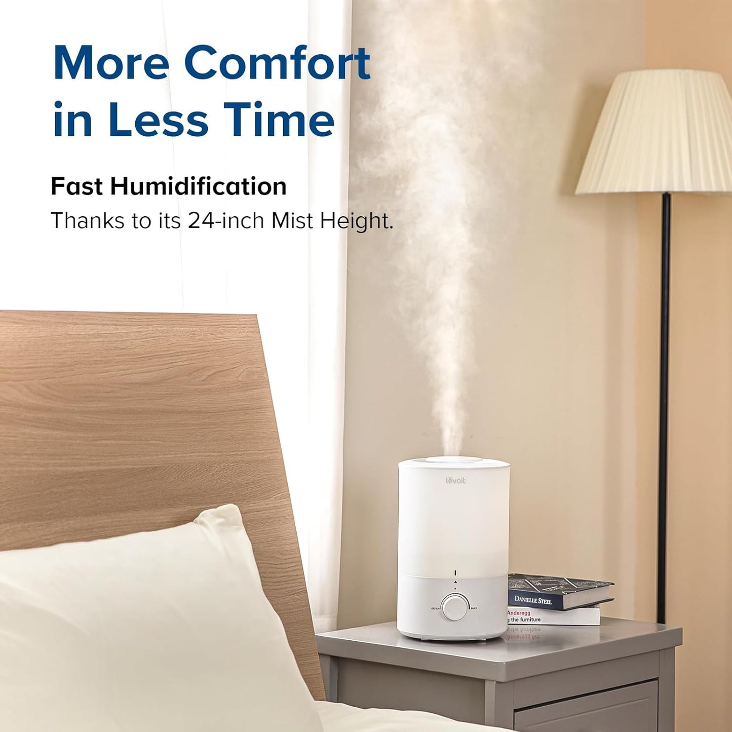 LEVOIT Humidifiers for Bedroom, Dual 150 Ultrasonic Cool Mist ( White )