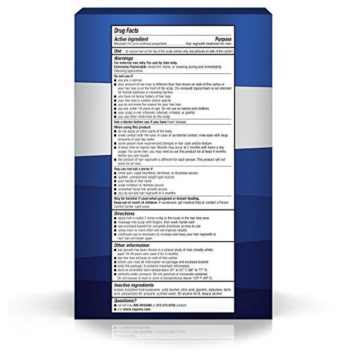 Men's Rogaine Hair Loss & Hair Thinning Treatment Minoxidil Foam, Three Month Supply