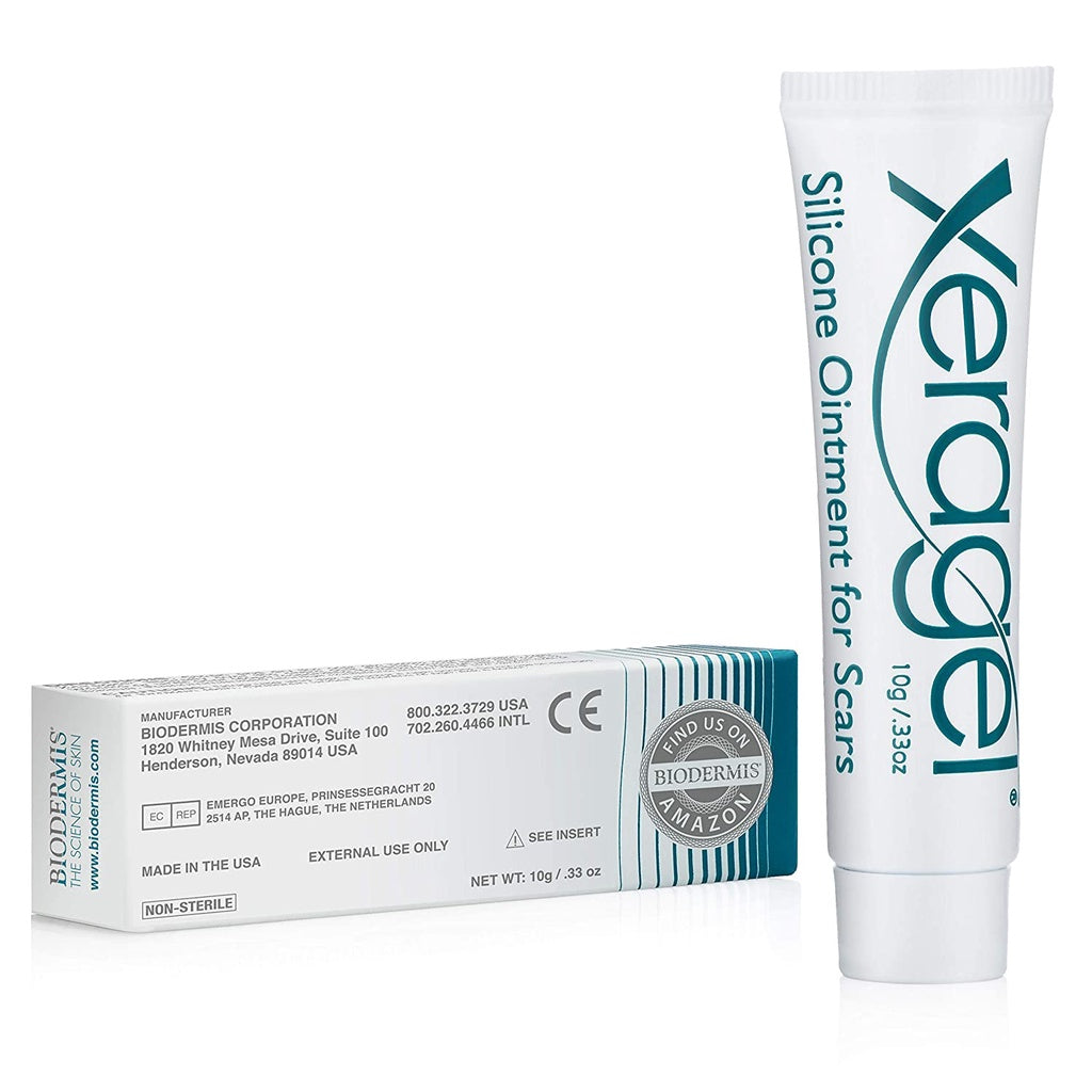 Xeragel 100% Silicone Ointment for Scars Reduce the Appearance of Old & New Scars, 0.33 oz. / 10g