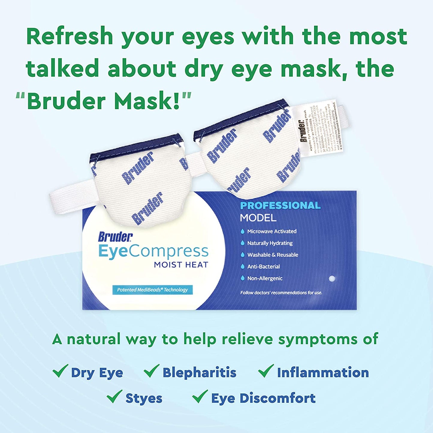 Bruder Moist Heat Eye Compress, Relieves Dry Eye
