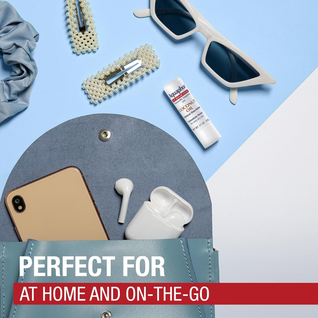 Aquaphor Lip Repair Stick Coconut Oil, 0.17 oz / 4.8 g ea, (3 Count)