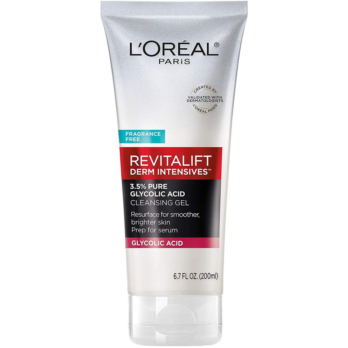 L'Oreal Paris Revitalift Derm Intensives 3.5% Pure Glycolic Acid Cleansing Gel, 6.7 fl.oz / 200ml