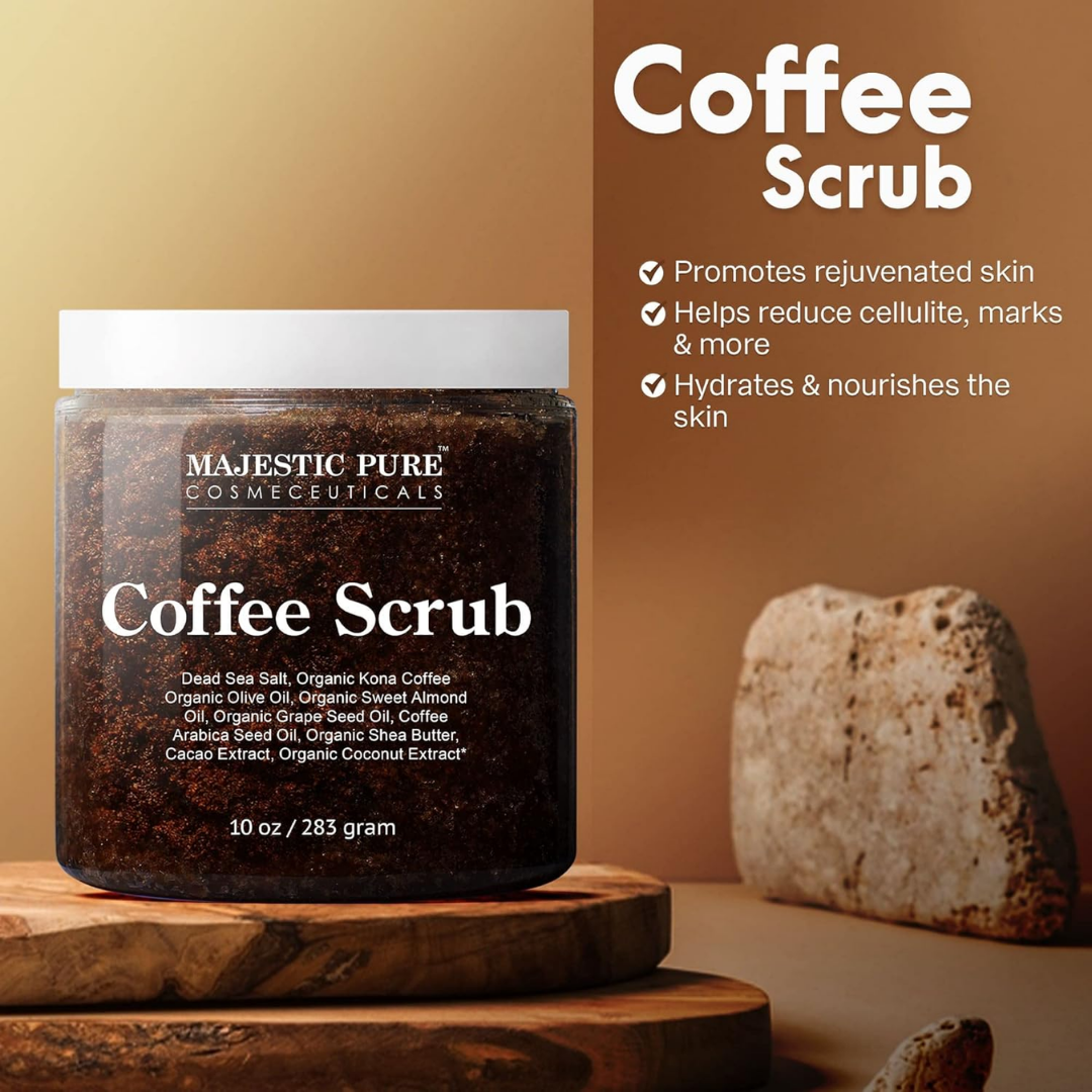 Majestic Pure Cosmeceuticals Coffee Scrub, 10 oz / 283 g