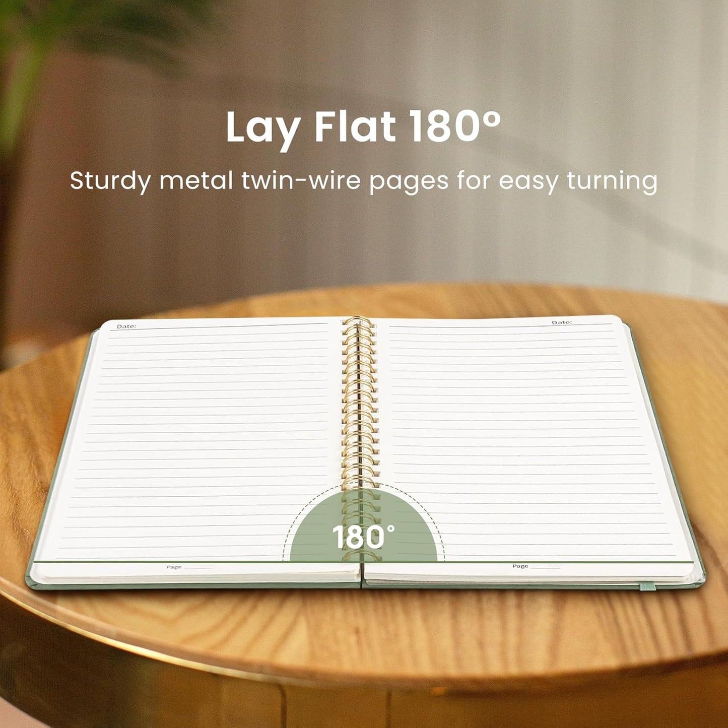 Taja Hardcover Lined Spiral Blank Notebook