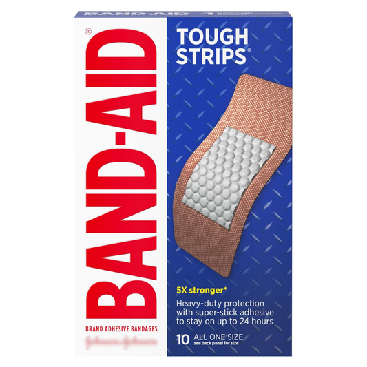 Band-Aid Tough Strips Adhesive Bandages - 10 Pieces, One Size