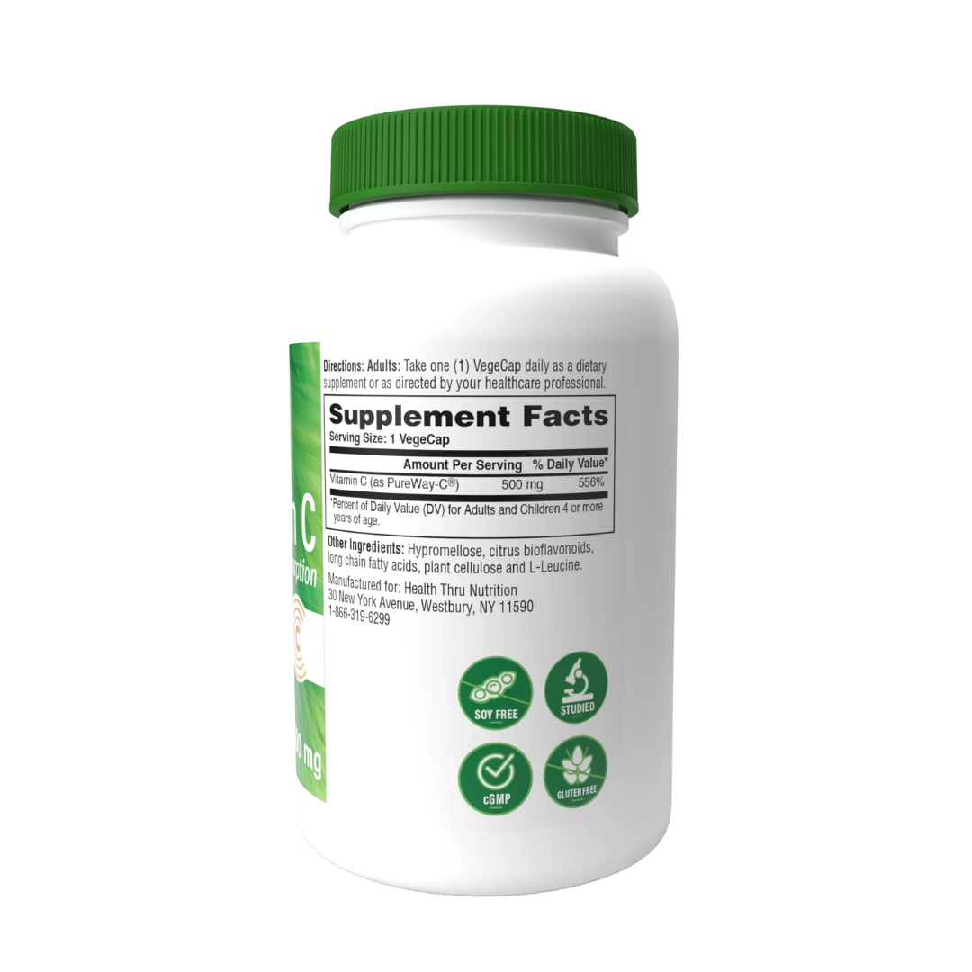Health Thru Nutrition Vitamin C as Pureway-C Superior Absorption 500mg, 360 Vegecaps