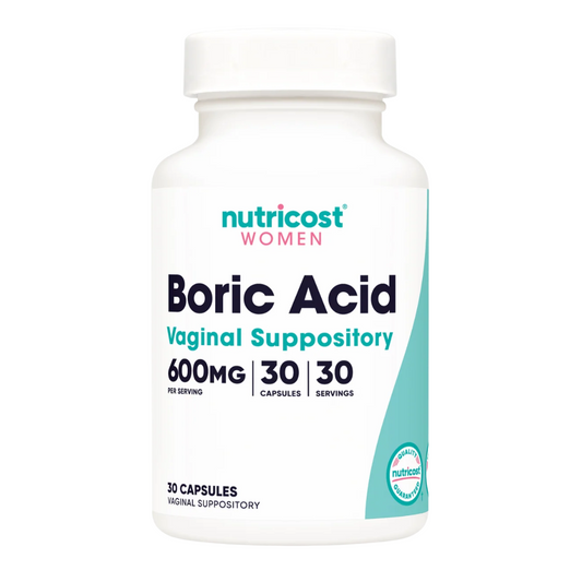 Nutricost Women Boric Acid Suppository 600mg, 30 Capsules