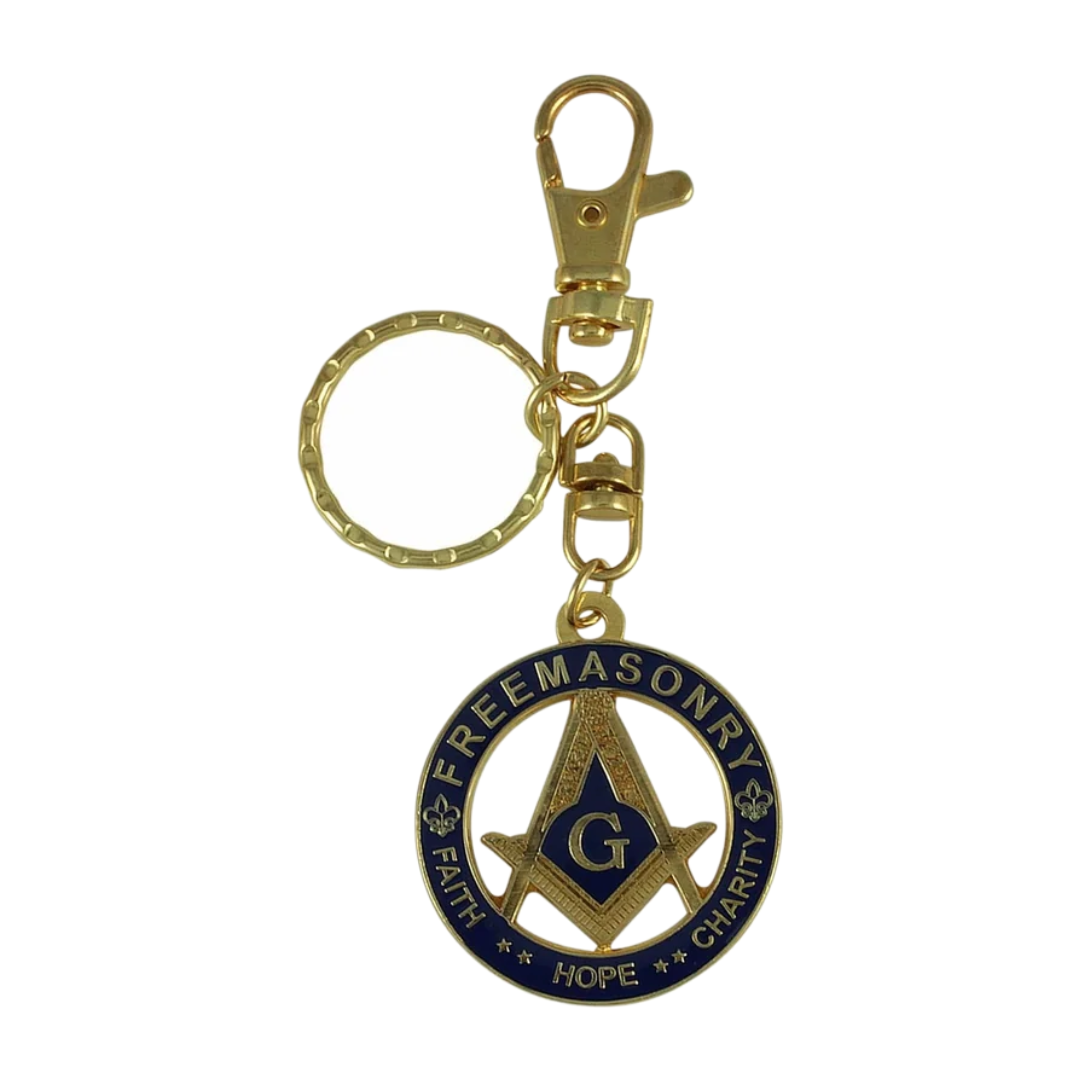 Freemasonry Faith, Hope & Charity Key Chain Blue/Gold