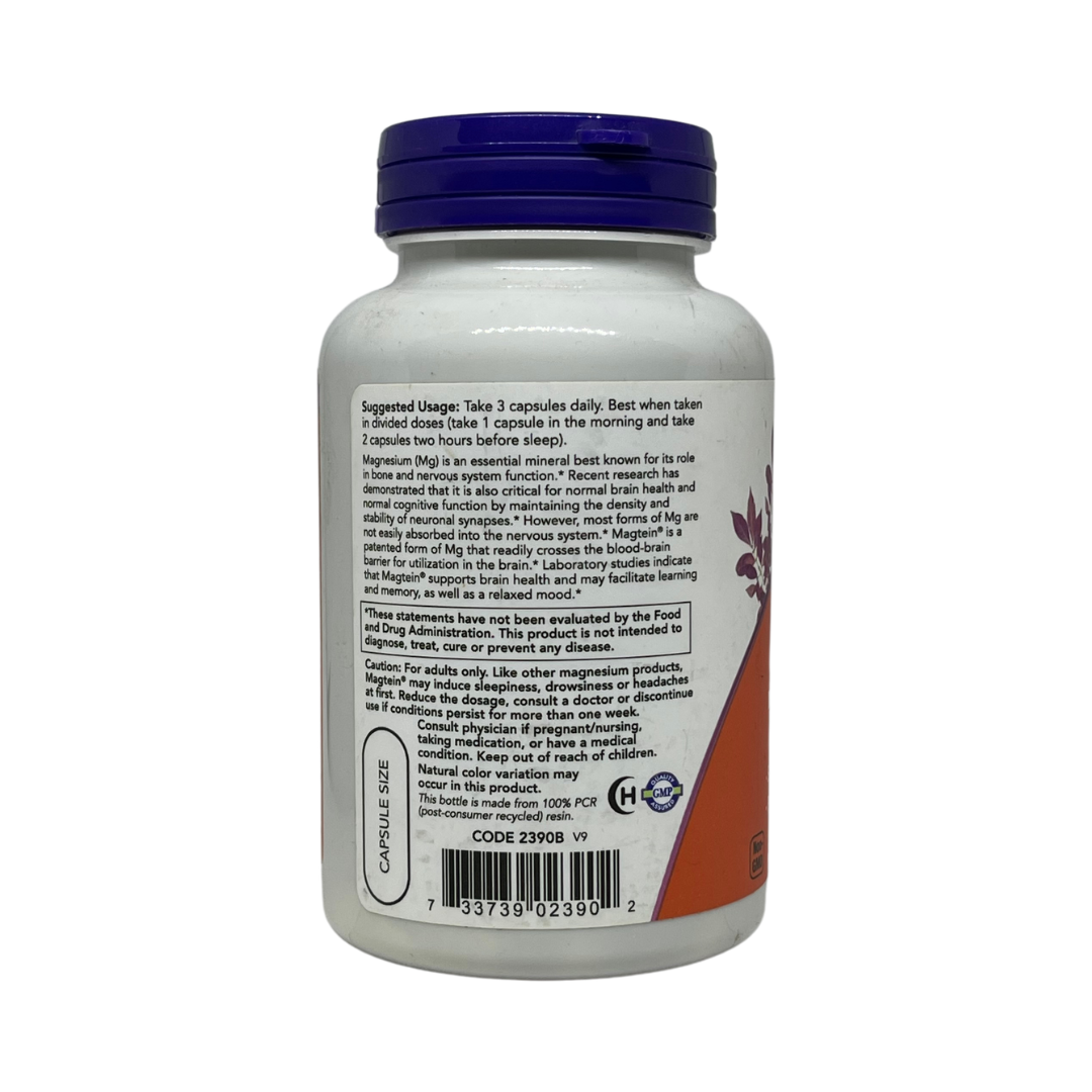 Now Magtein Magnesium L-Threonate, 90 Capsules