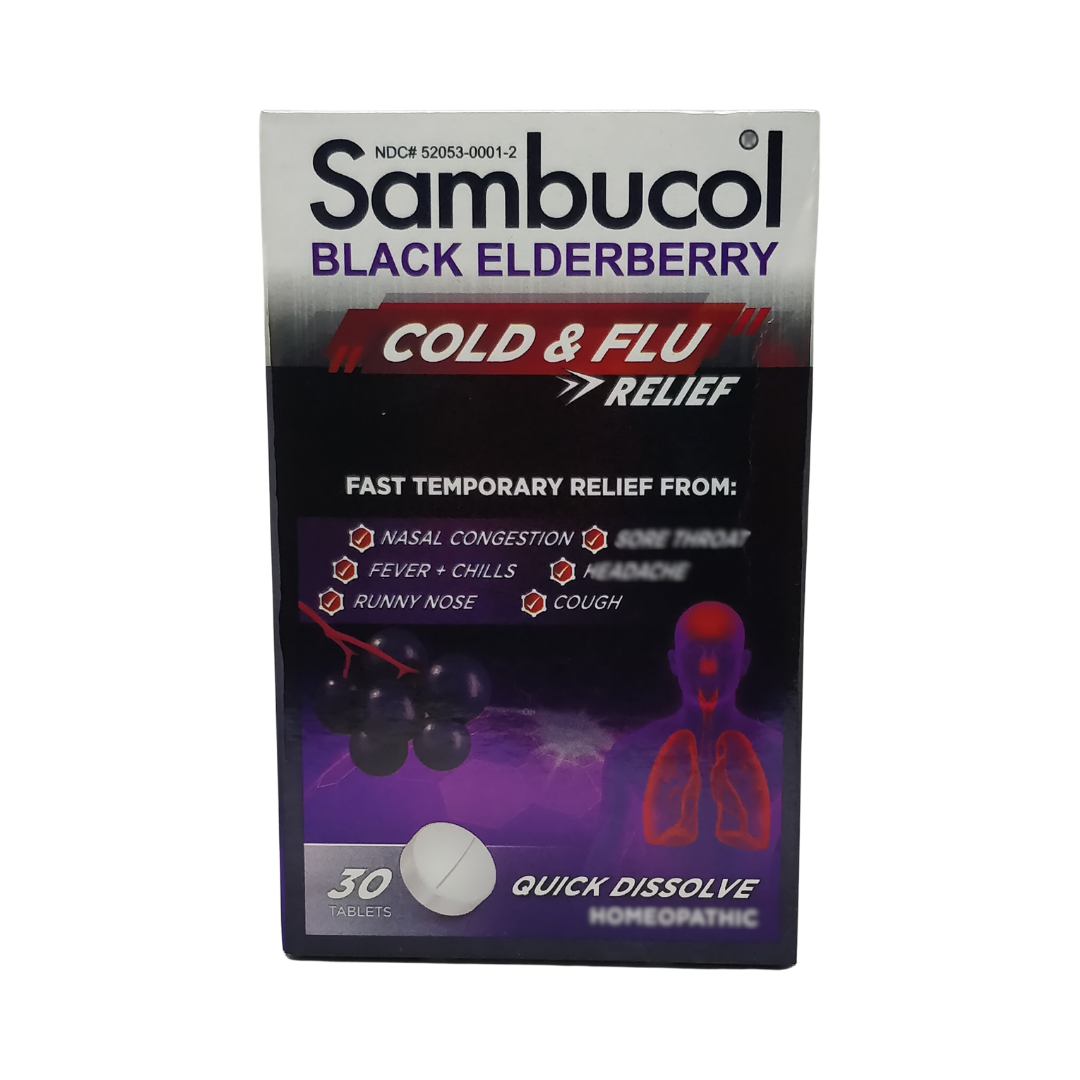 Sambucol Black Elderberry Cold & Flu Relief, 30 Tablets