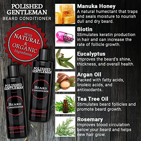 Beard Shampoo and Conditioner for Beard Growth | Beard Wash and Conditioner with Biotin 4oz