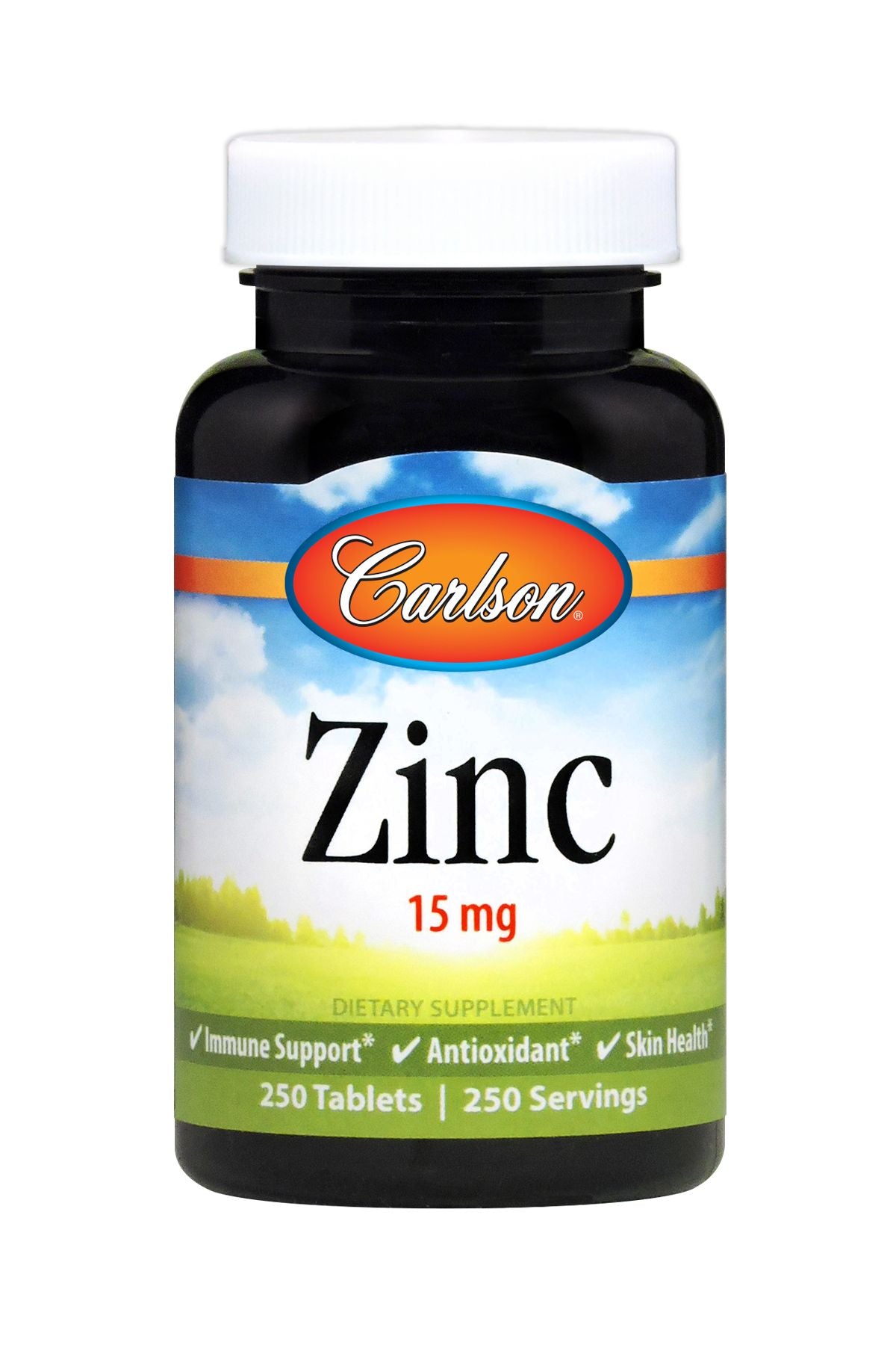 Carlson Zinc 15 mg 250 Tablets Immune Support, Antioxidant, Skin Health