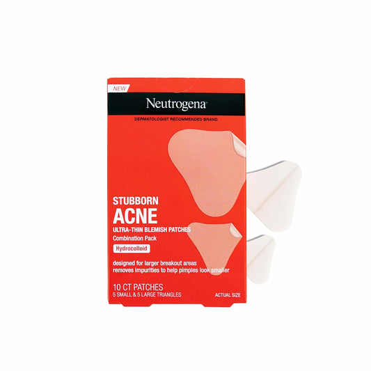 Neutrogena Stubborn Acne Ultra Thin Blemish Patches Combination Pack 5 Small And 5 Large Triangle, 10 CT Patches