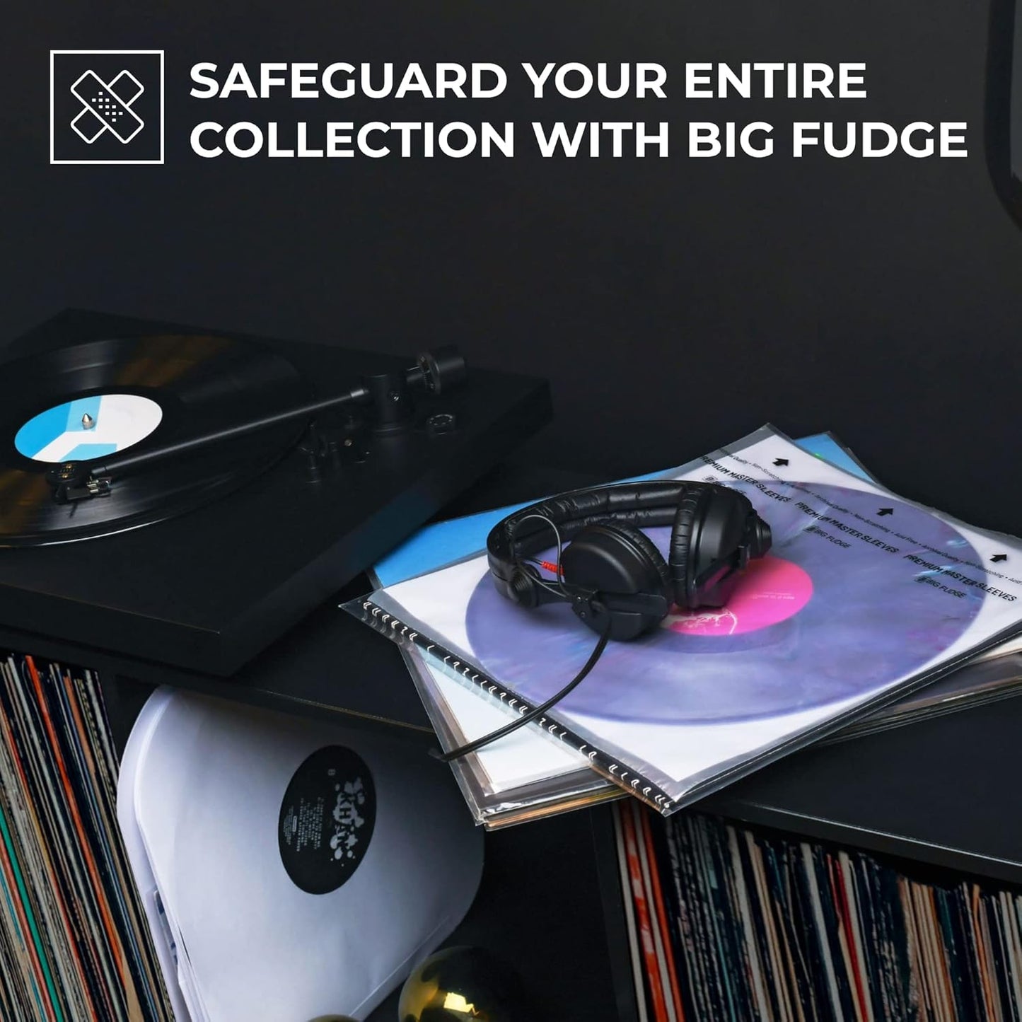 Big Fudge Premium Master 12-inch Vinyl Sleeves 33 RPM, 50 Inner Record Sleeves