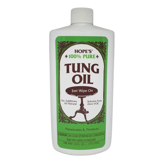 HOPE'S 100% Pure Tung Oil Just Wipe On Penetrates & Protects for All Fine Woods 0.473L