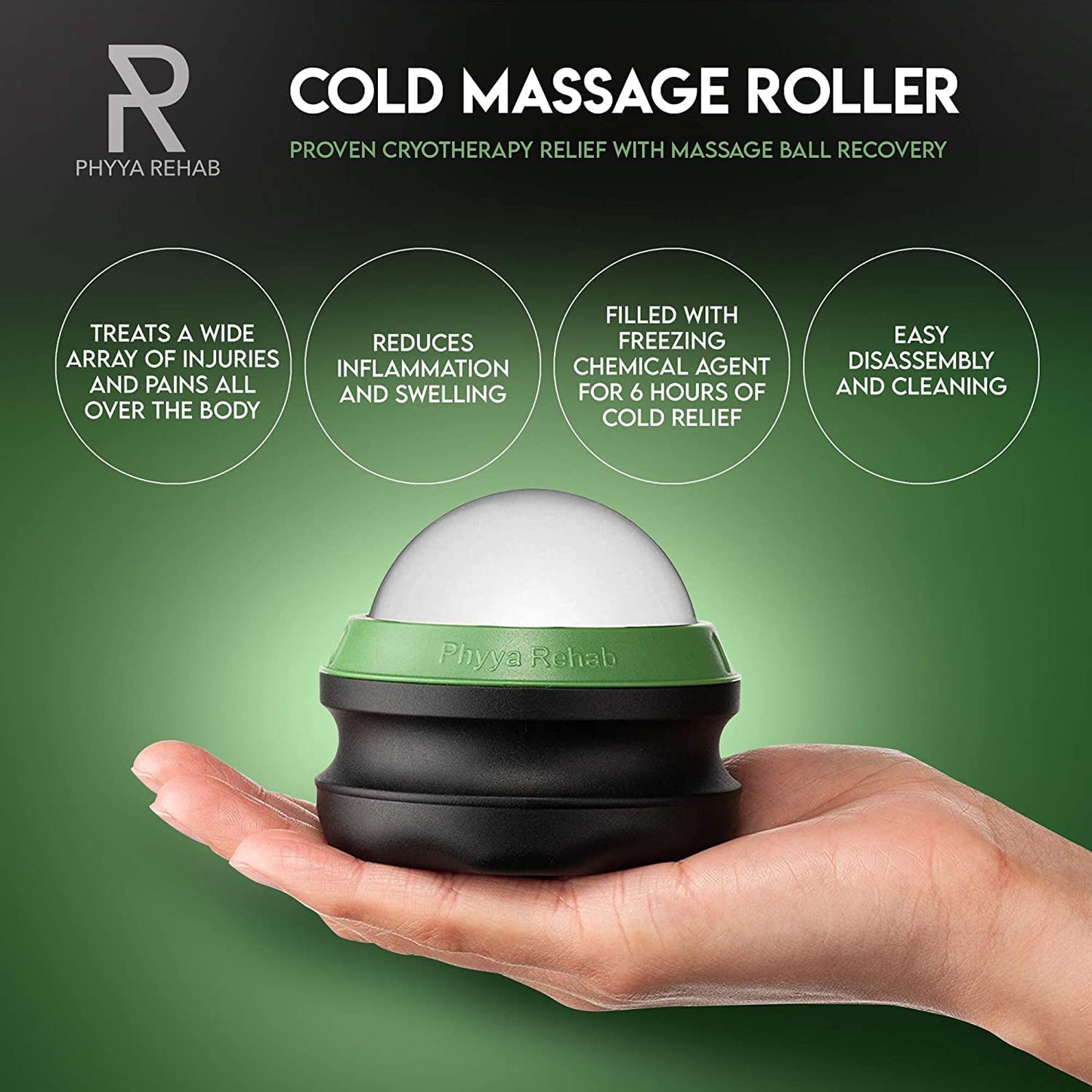 Cryo Ball Phyya Rehab Cold Massage Roller Ball for Muscles Deep Tissue