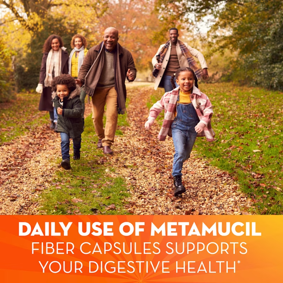 Metamucil 3-in-1 Daily Psyllium Fiber Supplement, 300 Capsules
