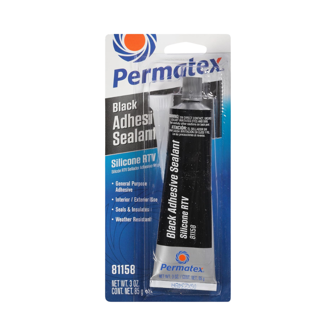Permatex Black Adhesive Sealant Silicone RTV 81158, 3 oz / 85 g