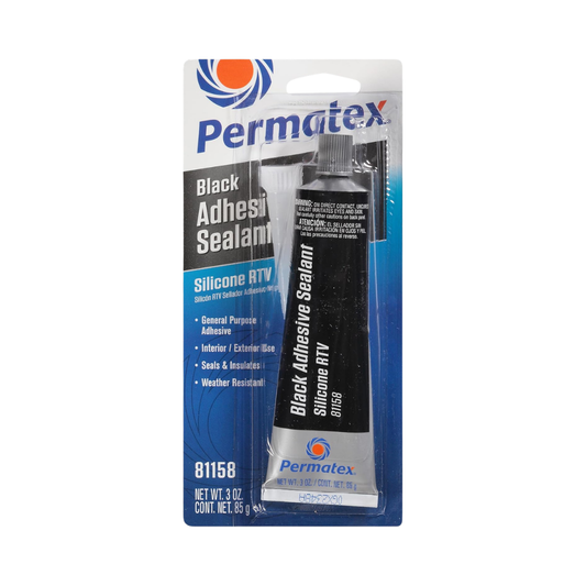 Permatex Black Adhesive Sealant Silicone RTV 81158, 3 oz / 85 g
