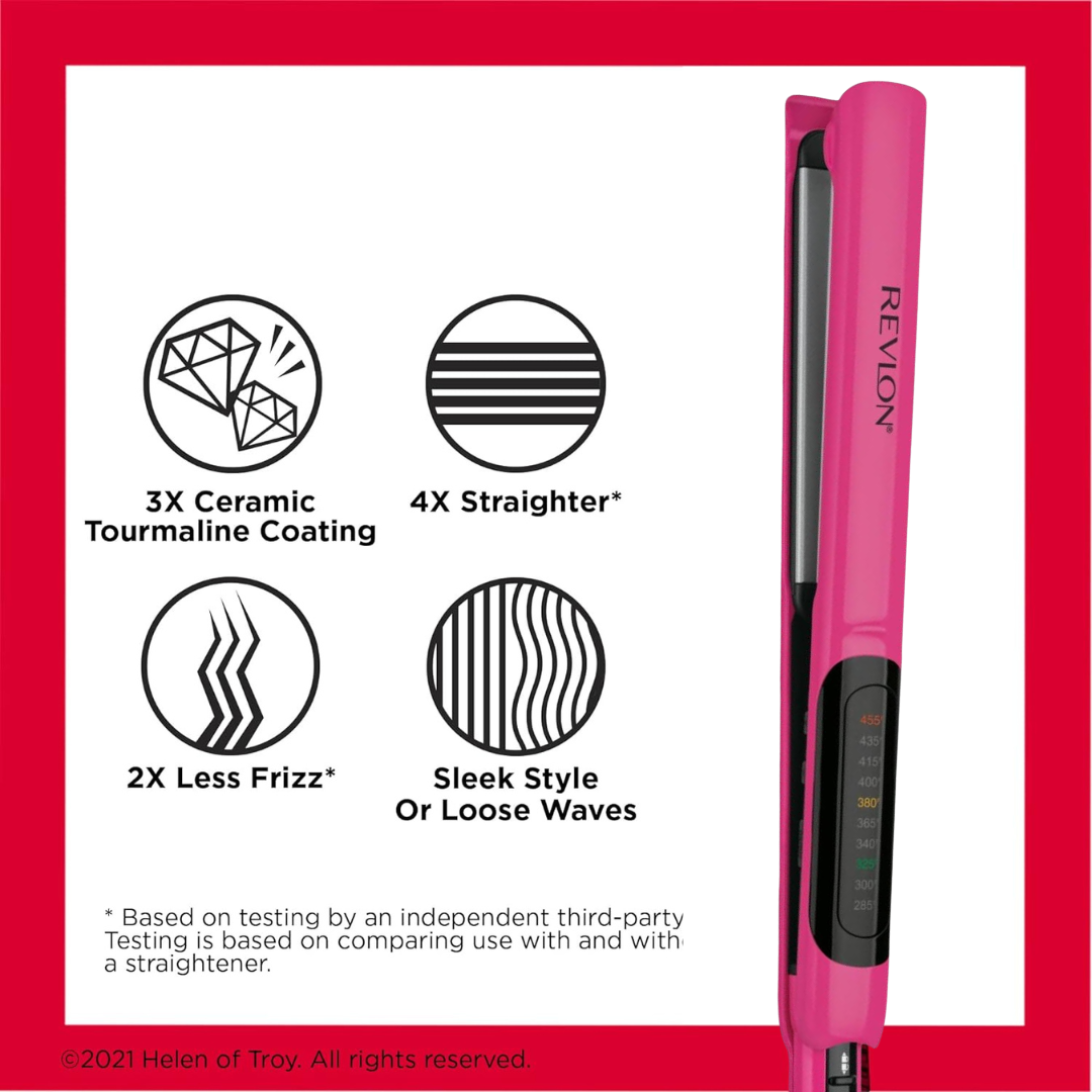 Revlon 1 Inch Flat Iron For Fast, Shiny Styles