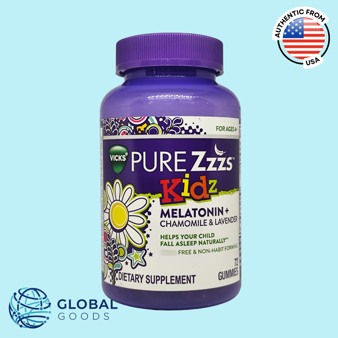 Vicks Pure Zzzs Kidz Melatonin + Chamomile & Lavender, 72 Gummies