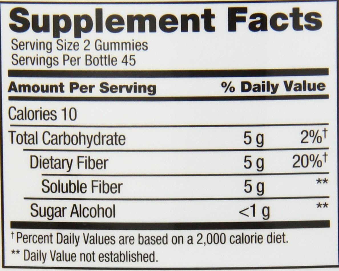 Vitafusion Fiber Well Non-Sugar 5g  Supplement Natural Peach,Strawberry And Berry Flavors,90 Gummies