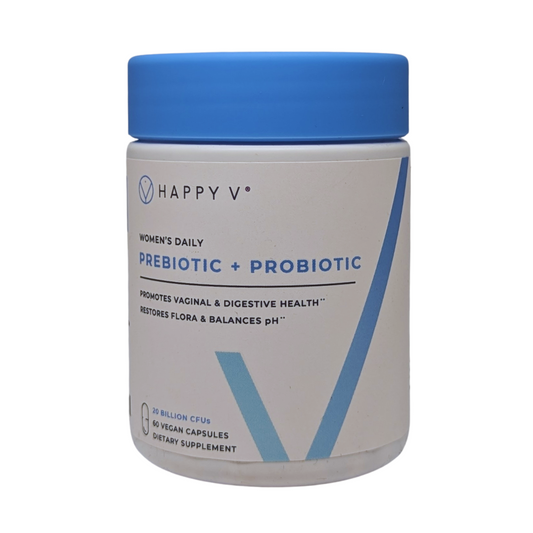 Happy V Women's Daily Prebiotic + Probiotic Dietary Supplement, 60 Vegan Capsules