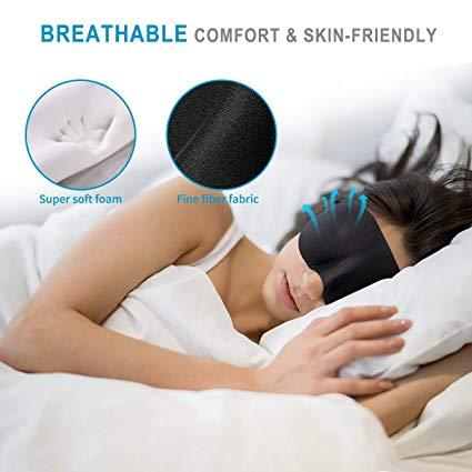 YIVIEW Sleep Mask Pack of 3 (Black & Blue & Purple)