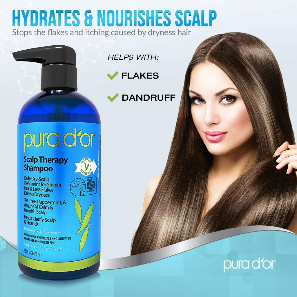 PURA D'OR Scalp Therapy Shampoo 16oz