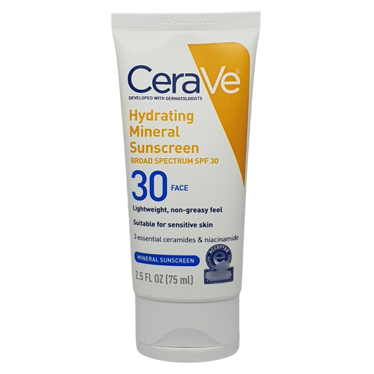 CeraVe Hydrating Mineral Sunscreen SPF 30, 2.5 oz / 75 ml