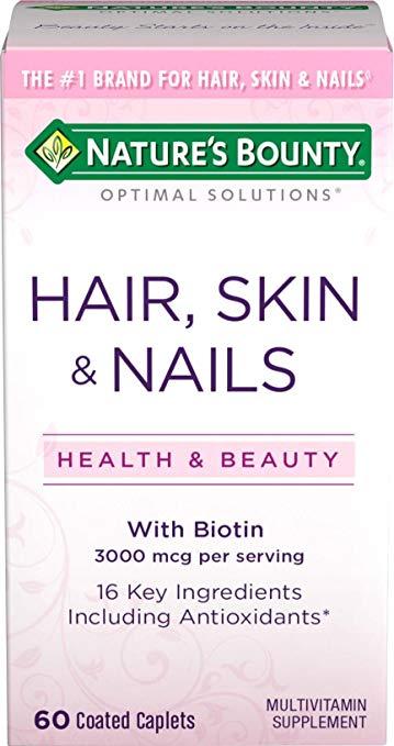 Natures Bounty Optimal Solutions Hair, Skin & Nails Formula, 60 Caplets