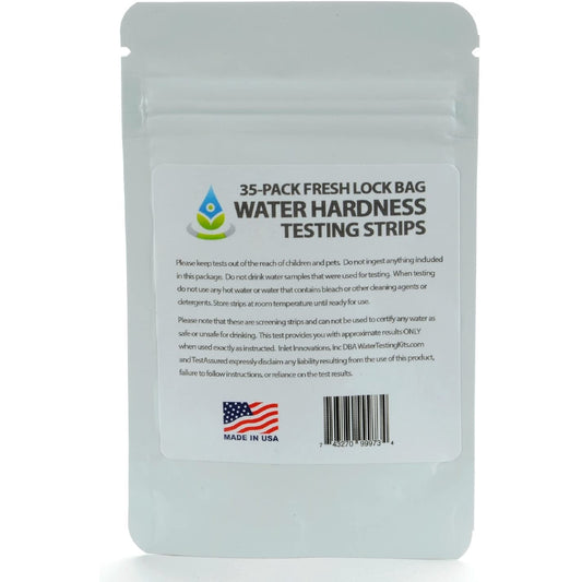 Bulk Water Hardness 35 Pack Test Strips, 15 Second Results Reading from 0ppm to 500ppm