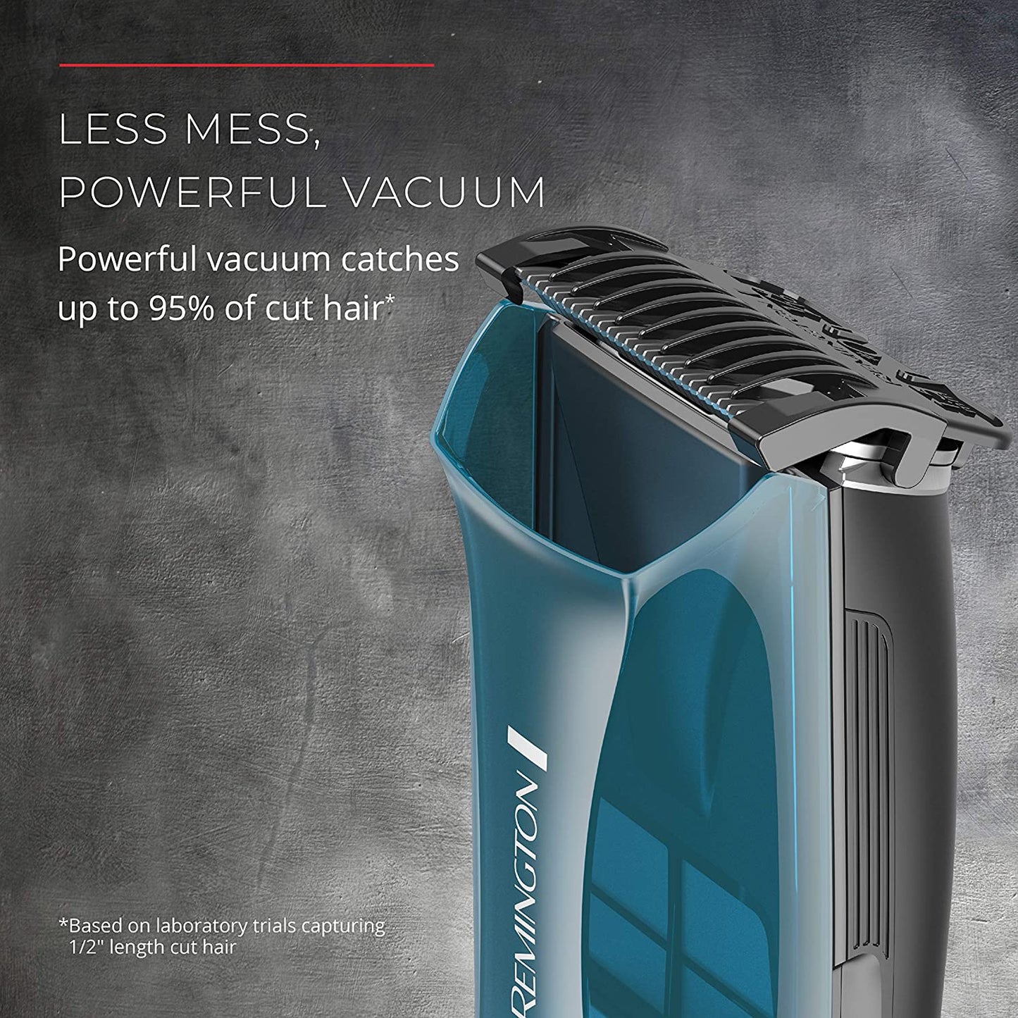 Remington HC6550 Cordless Vacuum Haircut Kit, Vacuum Beard Trimmer, Hair Clippers for Men, 18 Pieces