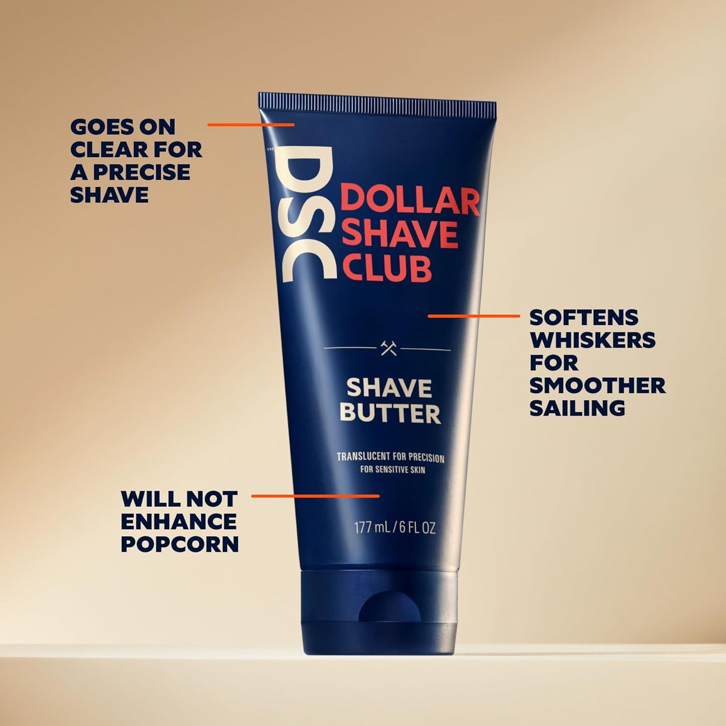 Dollar Shave Club Shave Butter Translucent For Sensitive Skin 177ml / 6 fl oz