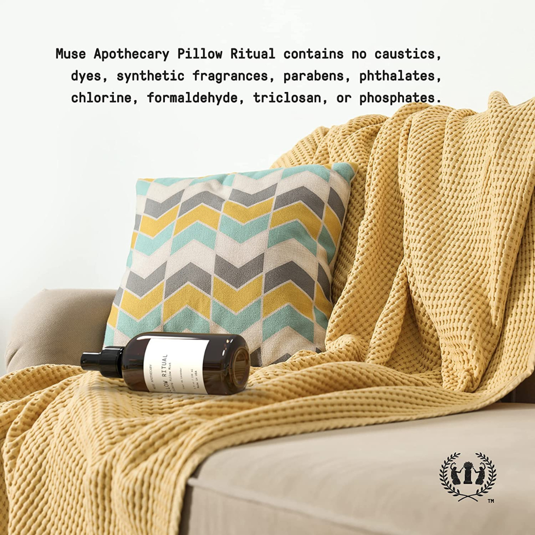 Muse Apothecary Pillow Ritual Calming Pillow Mist Fleur Du Lavender 4 Fl Oz (118ml)
