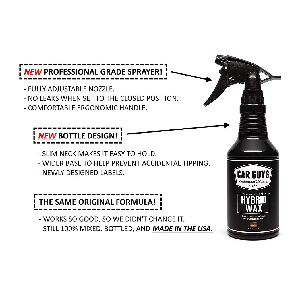 CarGuys Hybrid Wax Sealant with Liquid Carnauba for Shine on All Types of Surfaces, 18 oz Kit