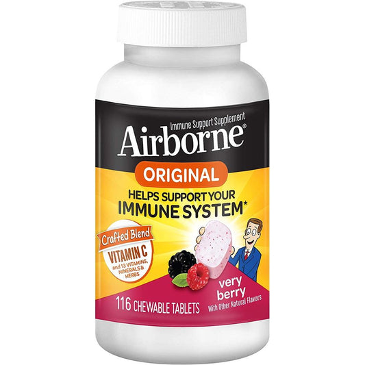 Airborne Very Berry ORIGINAL Vitamin C, 116 Chewable Tablets